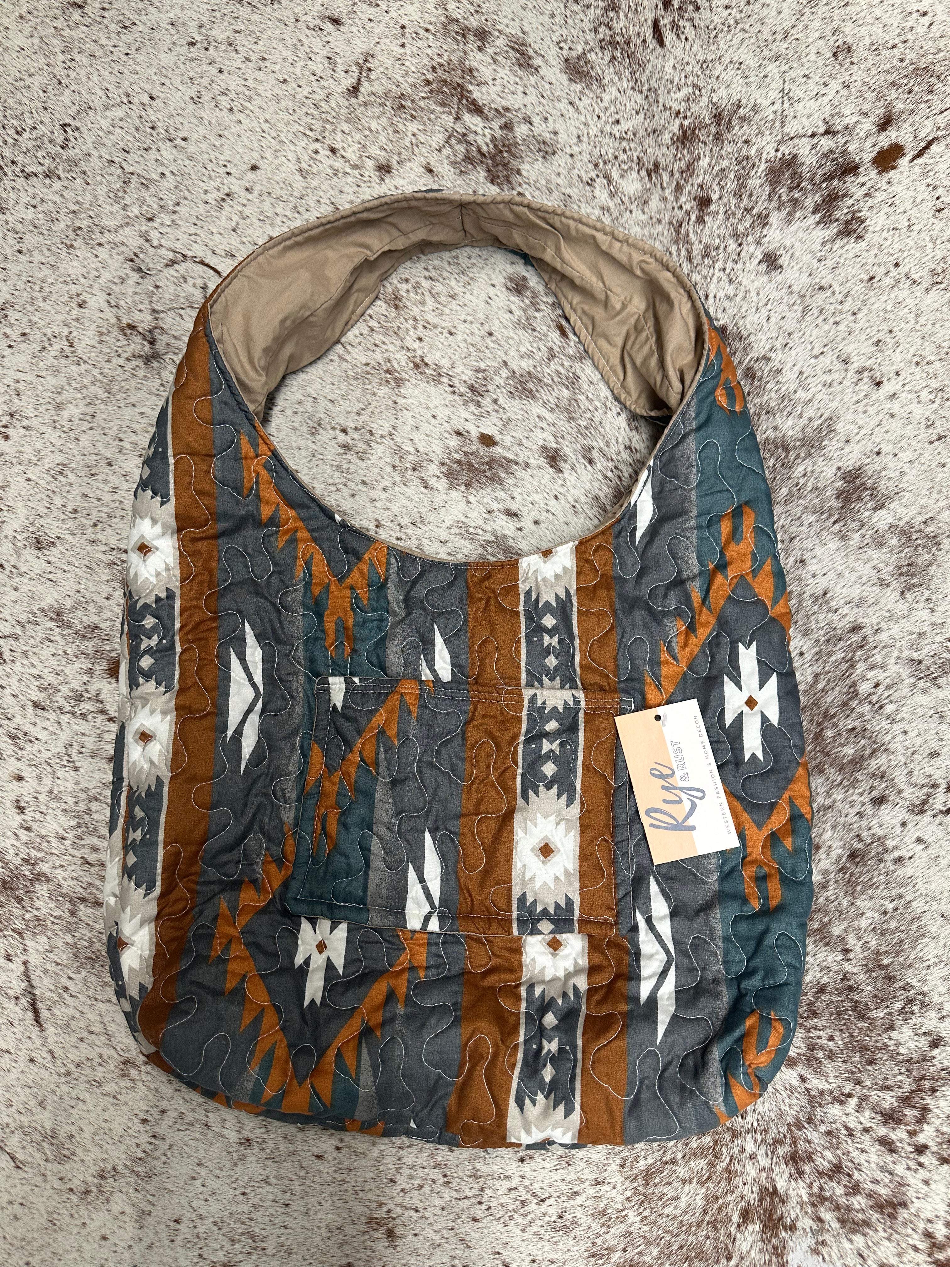 Aztec Hobo Bag Taupe